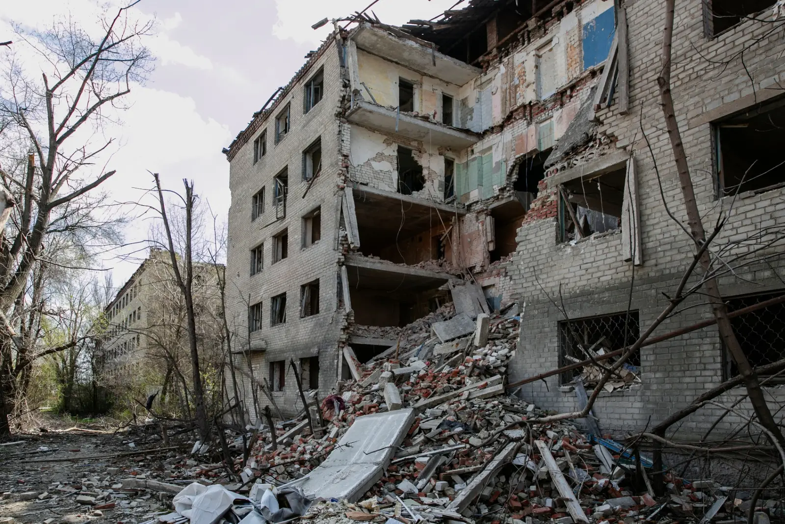 Zerstörung in Kampfgebiet